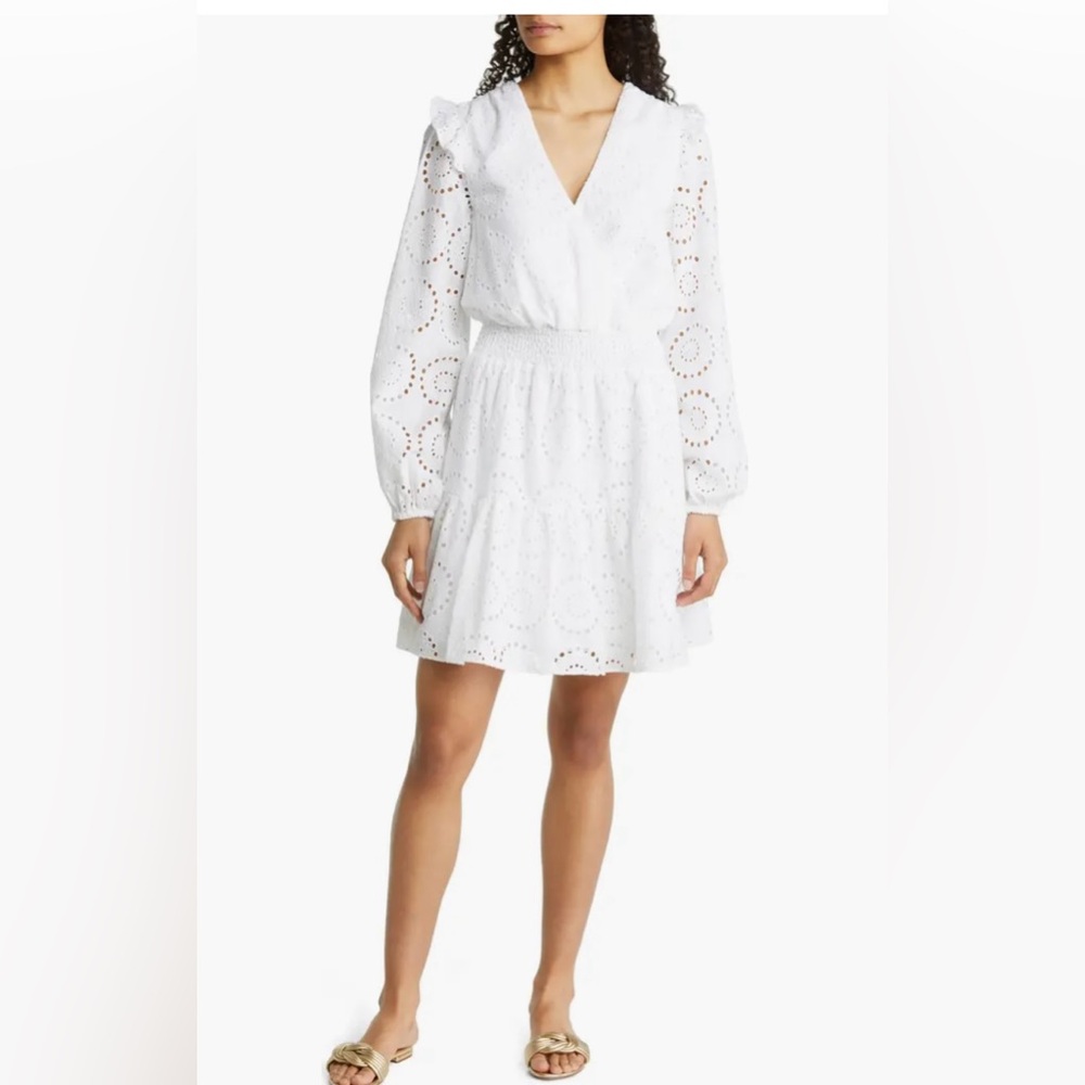 Lily Pulitzer Taviana Long Sleeve Eyelet Dress size 6